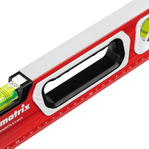 Уровень алюминиевый, магнит, фрезерованный, 3 глазка (1 зеркальный) двухкомпонентные рукоятки, 600 мм Matrix по ценам производителя в Челябинске с доставкой по всей России