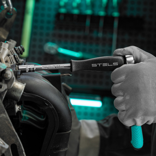 Набор торцевых головок с трещоткой, 1/4", 18 предметов Stels по ценам производителя в Челябинске с доставкой по всей России