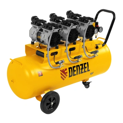 Компрессор безмасляный, малошумный DLS 1800/100,1800 Вт, 3x600, 100 л, 345 л/мин Denzel по ценам производителя в Челябинске с доставкой по всей России