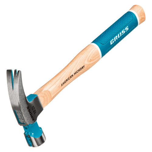 Молоток-гвоздодер, 280 г, угол 75, магнит, обрезиненная рукоятка American hickory GROSS по ценам производителя в Челябинске с доставкой по всей России