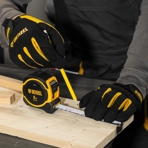 Рулетка 8м х 25мм, двухкомп. корпус, магнитный обрезиненный зацеп Denzel по ценам производителя в Челябинске с доставкой по всей России