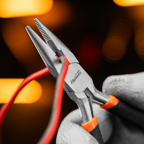 Длинногубцы прямые Mini, 130 мм, никелированные, авторазжим Sparta по ценам производителя в Челябинске с доставкой по всей России