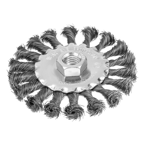 Щетка для УШМ 100 мм, М14, плоская, крученая проволока 0.35 мм Matrix по ценам производителя в Челябинске с доставкой по всей России