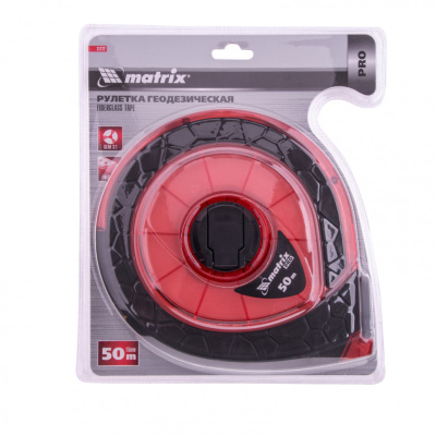 Рулетка геодезическая 50 м х 15 мм, закрытый корпус, фибергласовая лента, двусторонняя шкала, Pro Matrix по ценам производителя в Челябинске с доставкой по всей России