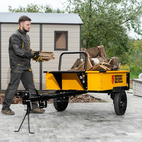 Прицеп для мотоблока TT-500, оцинк., груз. 500 кг, рег. сцепка, колеса 4.00-10, в упаковке Denzel по ценам производителя в Челябинске с доставкой по всей России