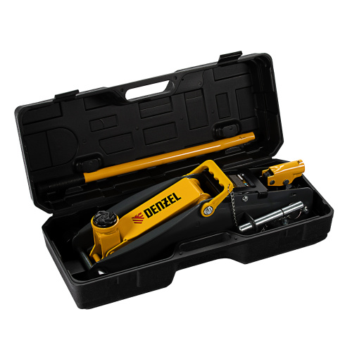 Домкрат гидравлический подкатной с фиксатором, 2,8 т, 135-385 мм, в кейсе Denzel по ценам производителя в Челябинске с доставкой по всей России