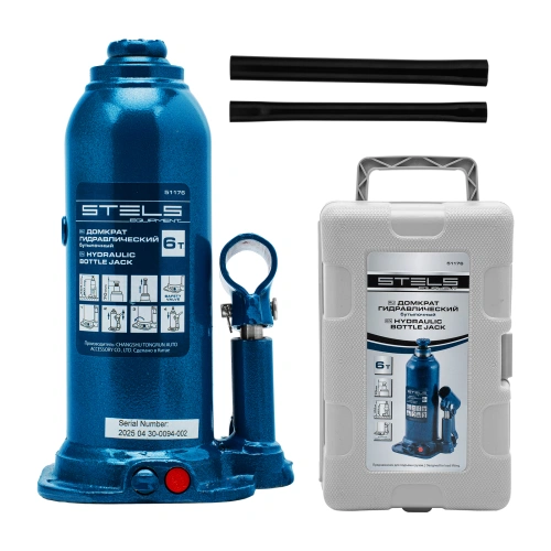 Домкрат гидравлический бутылочный, 6 т, h подъема 207-404 мм, в пластиковом кейсе Stels по ценам производителя в Челябинске с доставкой по всей России
