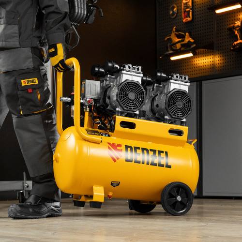 Компрессор безмасляный, малошумный DLS 2200/50, 2200 Вт, 2x1100, 50 л, 380 л/мин Denzel по ценам производителя в Челябинске с доставкой по всей России