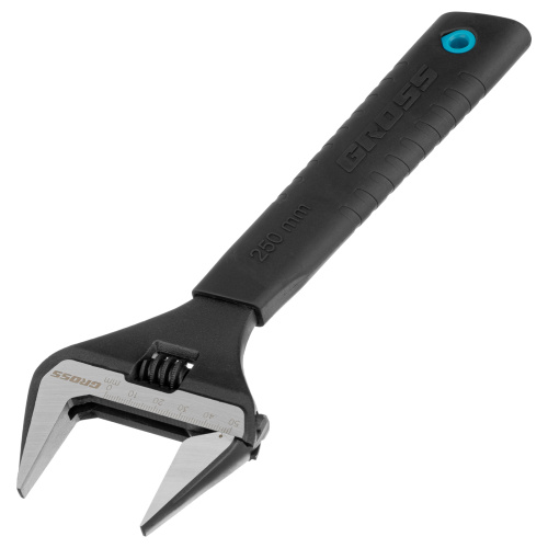 Ключ разводной, 250 мм, CrV, тонкие губки, защитные насадки Gross по ценам производителя в Челябинске с доставкой по всей России