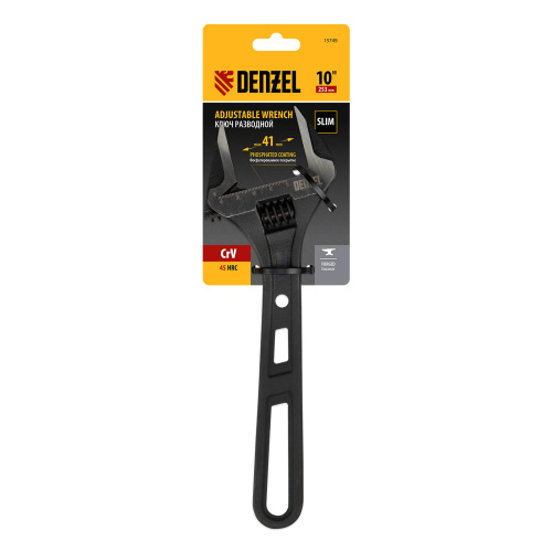 Ключ разводной, 250 мм, CrV, кованый Denzel по ценам производителя в Челябинске с доставкой по всей России