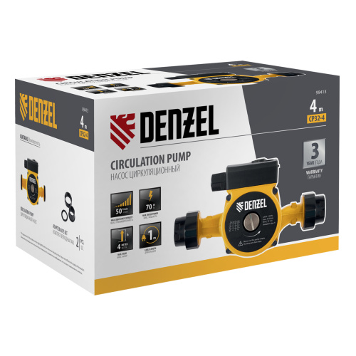 Циркуляционный насос CP32-4, напор 4 м, 50 л/мин, 1 м кабель, монт. длина 180 мм Denzel по ценам производителя в Челябинске с доставкой по всей России