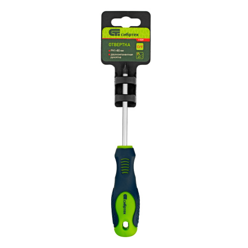 Отвертка, PH1 х 80 мм, CrV, двухкомпонентная рукоятка Сибртех по ценам производителя в Челябинске с доставкой по всей России