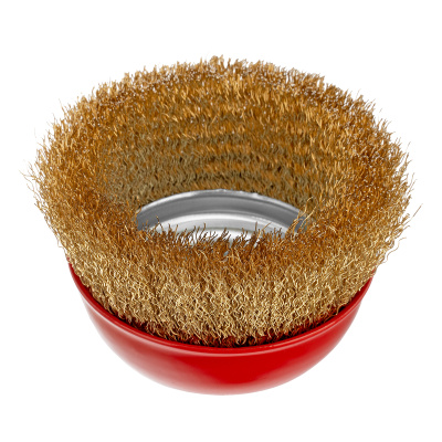 Щетка для УШМ, 100 мм, М14, "чашка", латунированная витая проволока Matrix по ценам производителя в Челябинске с доставкой по всей России