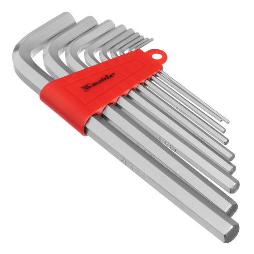 Набор ключей имбусовых HEX, 2-12 мм, CrV, 9 шт, удлиненныее с сатинированным покрытием Matrix по ценам производителя в Челябинске с доставкой по всей России