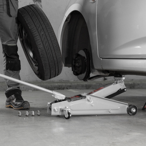 Домкрат гидравлический подкатной, 3 т, высота подъема 130-410 мм, поворотная ручка Matrix по ценам производителя в Челябинске с доставкой по всей России