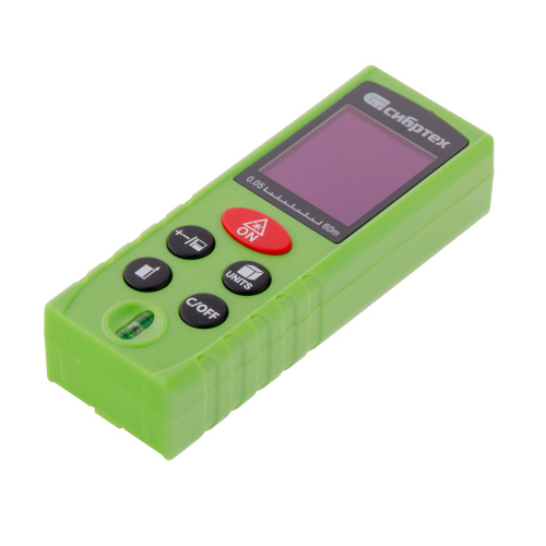 Лазерный дальномер PM-60,60 м,с пузырьковым уровнем Сибртех по ценам производителя в Челябинске с доставкой по всей России