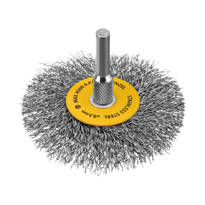 Набор щеток для дрели, 5 Плоских 25-38-50-63-75 мм, шпилька, нерж. вит. проволока Denzel по ценам производителя в Челябинске с доставкой по всей России