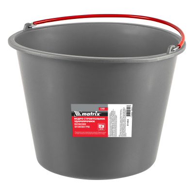 Ведро строительное пластмассовое 20 л, ударопрочное, обрезиненная ручка Matrix по ценам производителя в Челябинске с доставкой по всей России