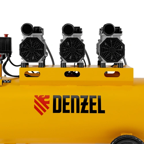 Компрессор безмасляный, малошумный DLS 1800/100,1800 Вт, 3x600, 100 л, 345 л/мин Denzel по ценам производителя в Челябинске с доставкой по всей России