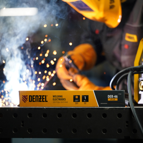 Электроды DER-46, диам. 2,5 мм, 1 кг., рутиловое покрытие Denzel по ценам производителя в Челябинске с доставкой по всей России