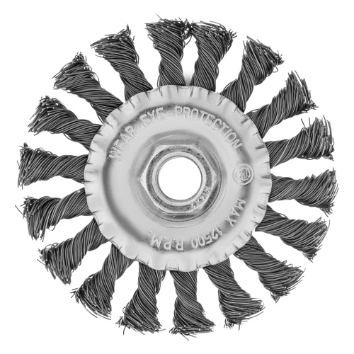 Щетка для УШМ 100 мм, М14, плоская, крученая проволока 0.5 мм Matrix по ценам производителя в Челябинске с доставкой по всей России