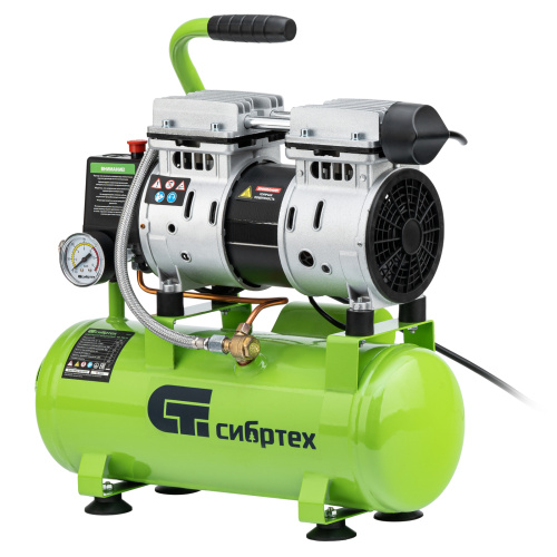 Компрессор безмаслянный малошумный МБ 750/10,750 Вт, 10 л, 150 л/мин Сибртех по ценам производителя в Челябинске с доставкой по всей России