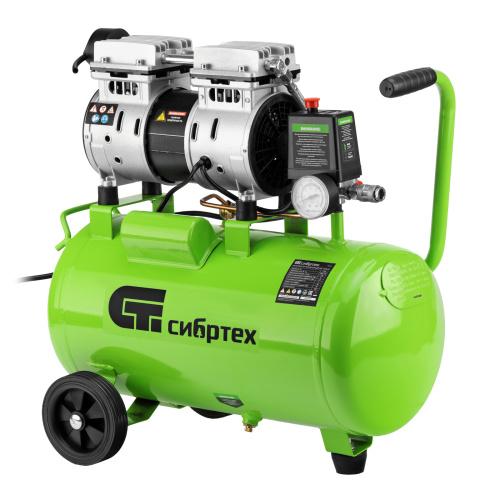 Компрессор безмаслянный малошумный МБ 1100/24,1100 Вт, 24 л, 170 л/мин Сибртех по ценам производителя в Челябинске с доставкой по всей России