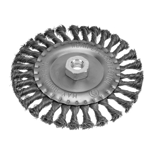 Щетка для УШМ 150 мм, М14, плоская, крученая проволока 0.35 мм Matrix по ценам производителя в Челябинске с доставкой по всей России