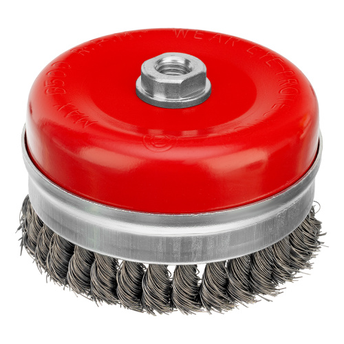 Щетка для УШМ Heavy Duty, 125 мм, М14, "чашка", крученая проволока 0.5 мм Matrix по ценам производителя в Челябинске с доставкой по всей России