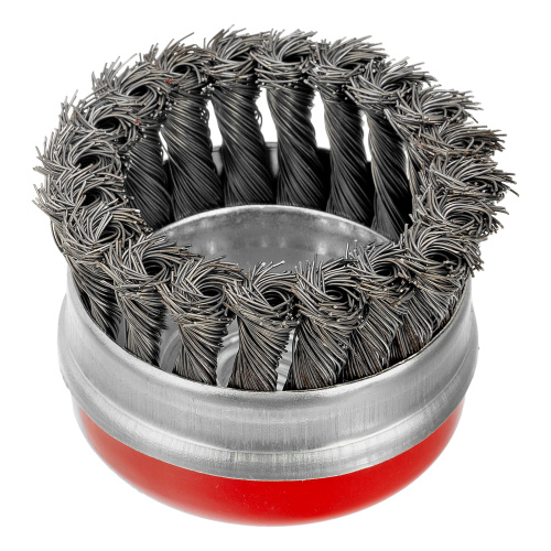 Щетка для УШМ Heavy Duty, 80 мм, М14, "чашка", крученая проволока 0.5 мм Matrix по ценам производителя в Челябинске с доставкой по всей России