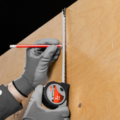 Рулетка Continuous fixation,5 м х 19 мм,двухкомпонентный корпус,плавная фиксация Matrix по ценам производителя в Челябинске с доставкой по всей России