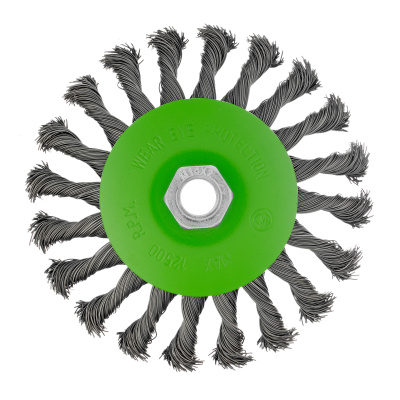 Щетка для УШМ, 125 мм, М14, "тарелка", крученая металлическая проволока Сибртех по ценам производителя в Челябинске с доставкой по всей России