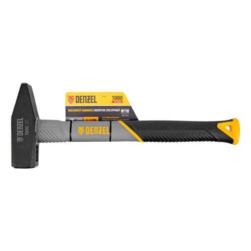 Молоток слесарный, 1000 г, кованый, фибергласовая рукоятка c TPR покрытием Denzel по ценам производителя в Челябинске с доставкой по всей России