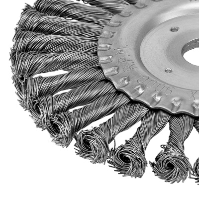 Щетка для УШМ 175 мм, посадка 22.2 мм, плоская, крученая металлическая проволока Сибртех по ценам производителя в Челябинске с доставкой по всей России