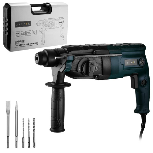 Перфоратор сетевой Zitrek ZKH800 в кейсе, с набором из 5 буров, 800 Вт по ценам производителя в Челябинске с доставкой по всей России