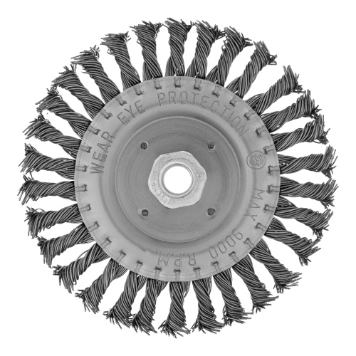 Щетка для УШМ 150 мм, М14, плоская, крученая проволока 0.8 мм Matrix по ценам производителя в Челябинске с доставкой по всей России