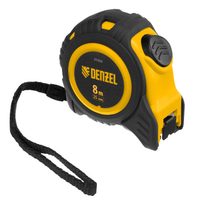 Рулетка 8м х 25мм, обрезиненный корпус, автоматическая фиксация Denzel по ценам производителя в Челябинске с доставкой по всей России