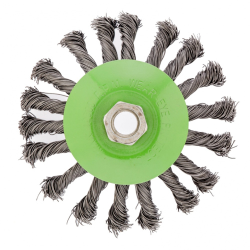 Щетка для УШМ, 115 мм, М14, "тарелка", крученая проволока 0.5 мм Сибртех по ценам производителя в Челябинске с доставкой по всей России