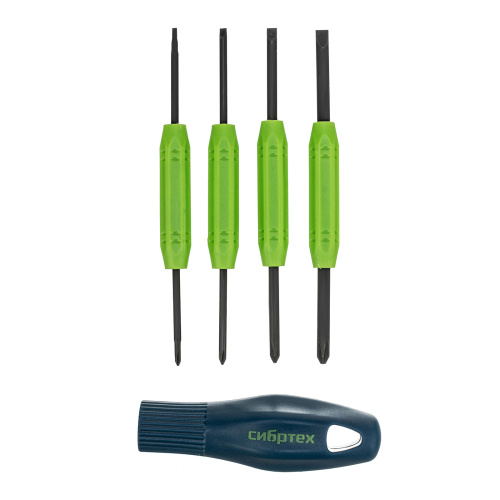 Отвертка со сменными двухсторонними насадками, 8 в 1, пластиковый кейс, CrV Сибртех по ценам производителя в Челябинске с доставкой по всей России