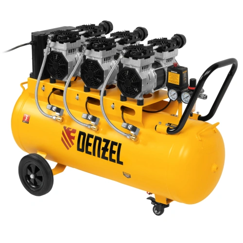 Компрессор безмасляный, малошумный  DLS 2250/100, 2250 Вт, 3x750, 100 л, 410 л/мин блок управления/ Denzel по ценам производителя в Челябинске с доставкой по всей России