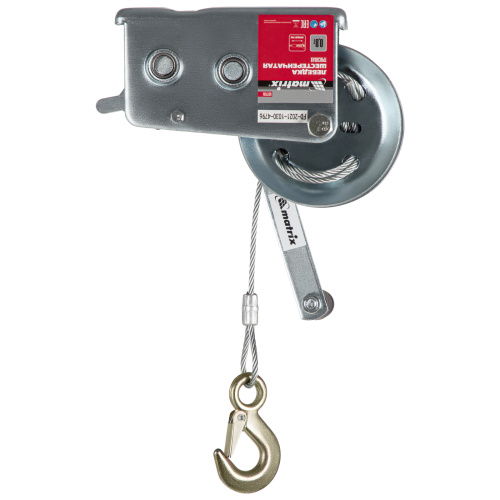 Лебедка шестеренчатая, тяга 0.8 т, тросовая Matrix по ценам производителя в Челябинске с доставкой по всей России