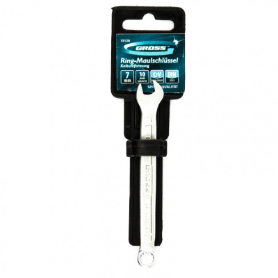 Ключ комбинированный 7 мм, CrV, холодный штамп Gross по ценам производителя в Челябинске с доставкой по всей России
