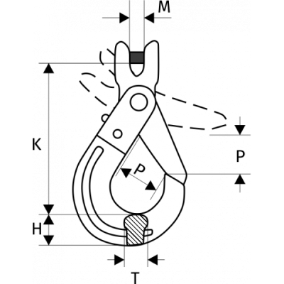 Крюк самозакрывающийся с вилочным сопряжением 15 т, размер 22 - 8 по ценам производителя в Челябинске с доставкой по всей России