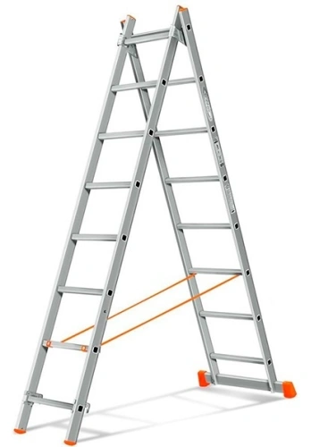 Лестница 2-х секционная алюминиевая 2*8 по ценам производителя в Челябинске с доставкой по всей России