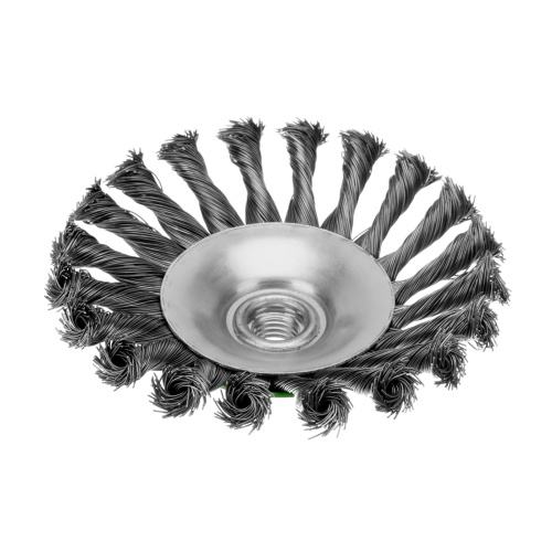 Щетка для УШМ, 125 мм, М14, "тарелка", крученая металлическая проволока Сибртех по ценам производителя в Челябинске с доставкой по всей России