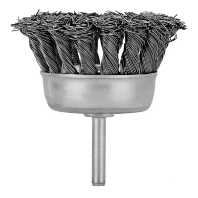Щетка для дрели, 65 мм, "чашка" со шпилькой, крученая металлическая проволока Matrix по ценам производителя в Челябинске с доставкой по всей России