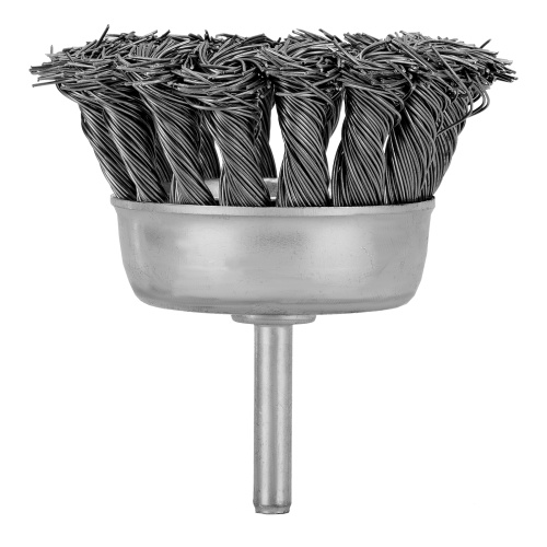 Щетка для дрели, 65 мм, "чашка" со шпилькой, крученая металлическая проволока Matrix по ценам производителя в Челябинске с доставкой по всей России