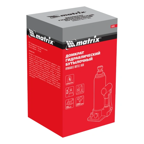 Домкрат гидравлический бутылочный, 4 т, h подъема 194-372 мм Matrix по ценам производителя в Челябинске с доставкой по всей России