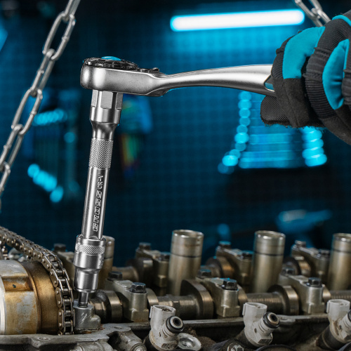 Набор торцевых головок, трещотка 120 зубьев, 1/2", CrV, 12 предметов Gross по ценам производителя в Челябинске с доставкой по всей России