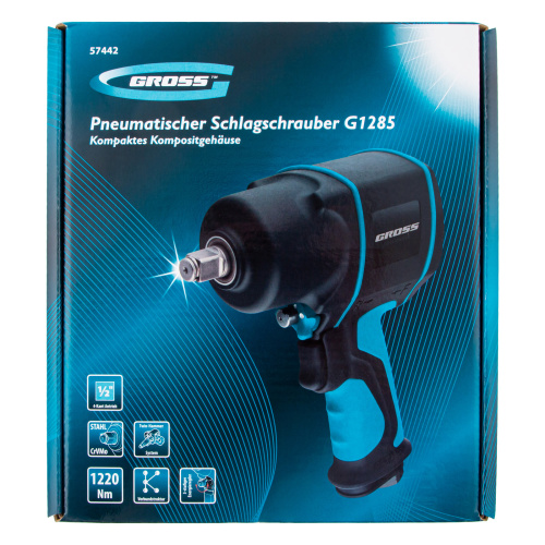 Гайковерт пневматический ударный G1285, 1/2, Twin Hammer, 1220Нм, 6500 об/мин, композитный Gross по ценам производителя в Челябинске с доставкой по всей России